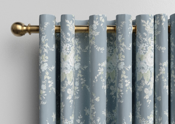 Shabby Chic by Rachel Ashwell Garden Floral, Dusky Blue - Made to Measure Curtains - Image 12